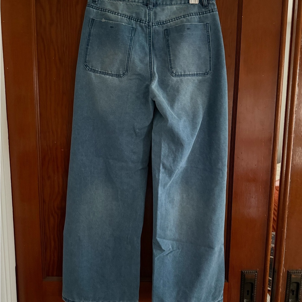 Classic Blue Wide-Leg Women Jeans
